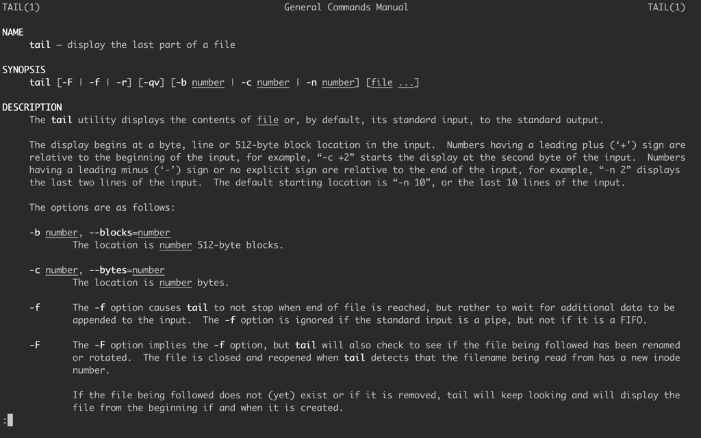 tail command in Linux